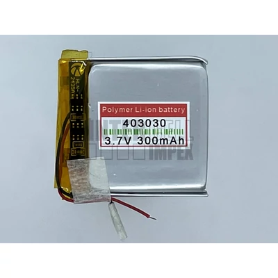 Li-Polymer 3.7V 300mAh 4.0mm x 30mm x 30mm MP3 Smart watch univerzális akku/akkumulátor