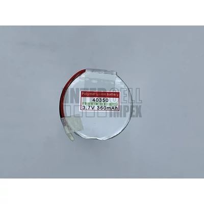 Li-Polymer 3.7V 360mAh 3.0mm x 35mm átmérő hangszóró okosóra MP3 univerzális akku/akkumulátor