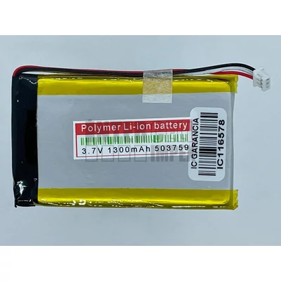 Li-Polymer 3.7V 1300mAh 5.0mm x 37mm x 59mm TomTom Go 530 Live Go 630 630T 720 730 730T 930 930T GPS univerzális akku/akkumulátor