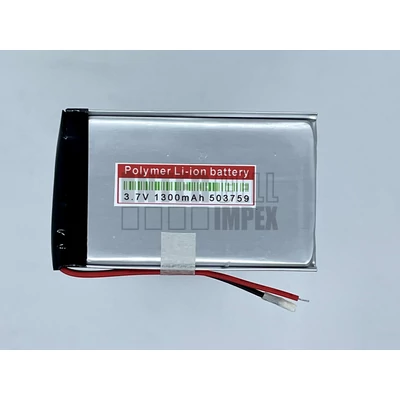 Li-Polymer 3.7V 1300mAh 5.0mm x 37mm x 59mm GPS univerzális akku/akkumulátor