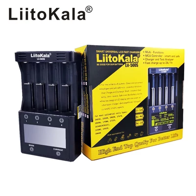 LiitoKala Lii-500S négycsatornás 18650 LCD Lithium-Ion Li-Ion akkumulátor/cella töltő/adapter