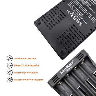 LiitoKala Lii-500S négycsatornás 18650 LCD Lithium-Ion Li-Ion akkumulátor/cella töltő/adapter