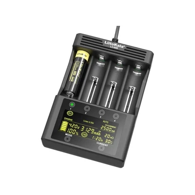 LiitoKala Lii-600 négycsatornás 18650 LCD Lithium-Ion Li-Ion akkumulátor/cella töltő