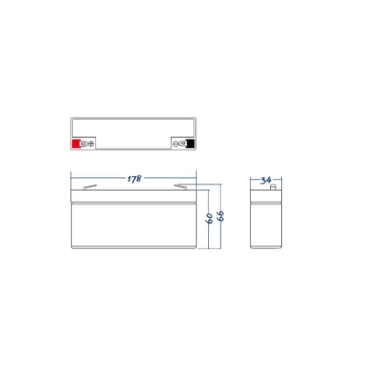 AGM 12V 2.3Ah riasztó pénztárgép tápegység akku akkumulátor