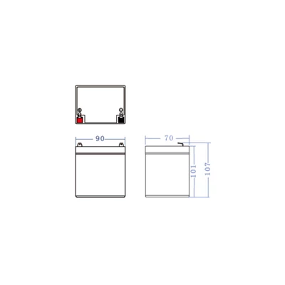 AGM 12V 5.3Ah Faston 187 (F1) szünetmentes UPS tápegység akku akkumulátor