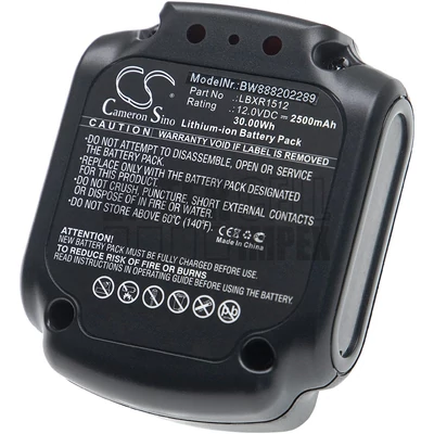Black & Decker LBXR1512 series 12V 2500mAh 30Wh Li-ion szerszámgép akku/akkumulátor