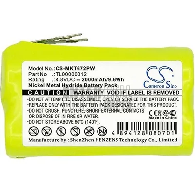 Makita 6722DW 6723DW series TL00000012 4.8V 2000mAh 9.6Wh Ni-Mh szerszámgép akku/akkumulátor utángyártott
