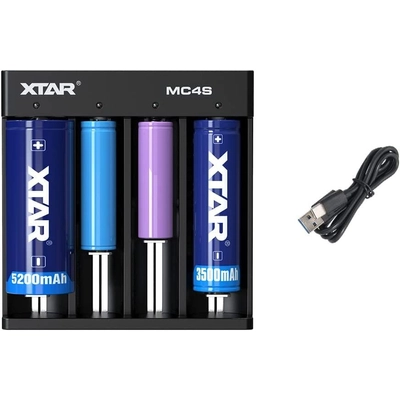 Xtar négycsatornás 18650 MC4S USB Lithium-Ion Li-Ion Ni-Mh Ni-CD akkumulátor/cella töltő/adapter