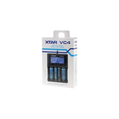 Xtar négycsatornás 18650 VC4 USB Lithium-Ion Li-Ion akkumulátor/cella töltő/adapter
