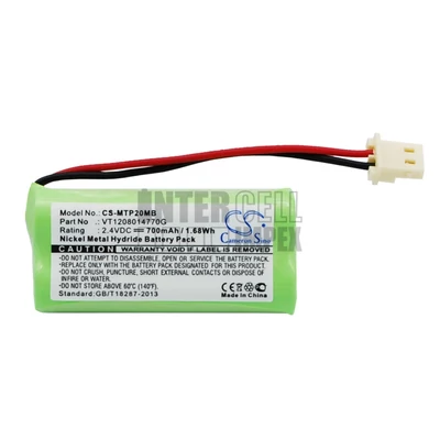 Motorola MBP20 VT1208014770G 2.4V 700mAh 1.68Wh NiMh bébiőr akkumulátor utángyártott