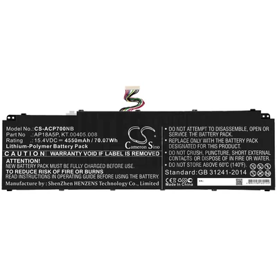 Acer Predator Triton 900 PT917-71-9 15.4V 4550mAh Li-Polymer notebook/laptop akku/akkumulátor