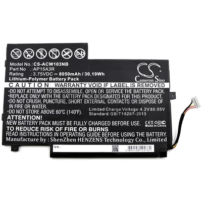 Acer AP15A3R 3.75V 8050mAh Li-Polymer notebook/laptop akku/akkumulátor