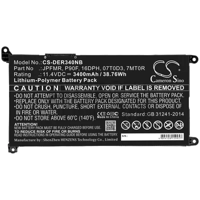 DELL Latitude 3310 2-in-1 Series 11.4V 3400mAh 39Wh Li-ion notebook/laptop akku/akkumulátor