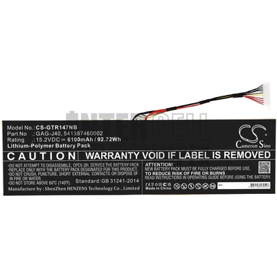 Aorus 17 YA Gaming 15.2V 6100mAh notebook/laptop akku/akkumulátor utángyártott