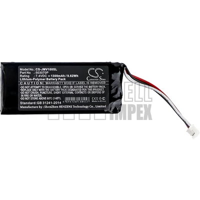 JBL Voyager series 503070P 3.7V 1300mAh 9.62Wh Li-polymer hordozható hangszóró akkumulátor utángyártott
