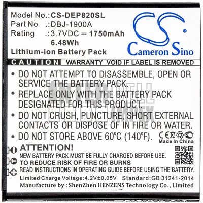 Doro Liberto 820 series DBJ-1900A 3.7V 1750mAh 6.48Wh mobiltelefon akkumulátor utángyártott