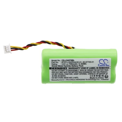 Motorola Symbol LS4278 DS6878 LI4278 series BTRY-LS42RAAOE-01 82-67705-01 3.6V 700mAh vonalkód olvasó akku/akkumulátor