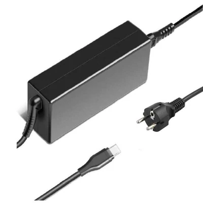 Univerzális USB-C Type-C 15-20V/3-4.5A 90W PD 3.0 fekete notebook/laptop hálózati töltő/adapter