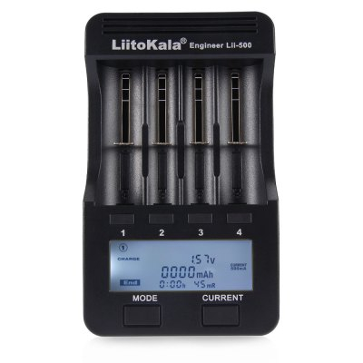 LiitoKala Engineer Lii-500 négycsatornás 18650 LCD Lithium-Ion Li-Ion akkumulátor/cella töltő/adapter