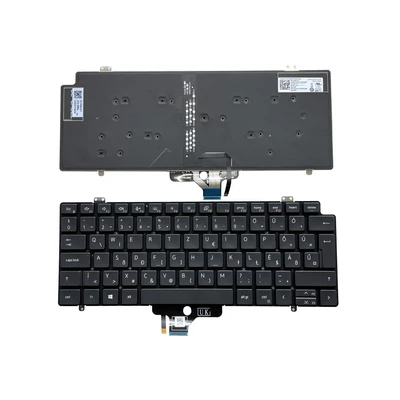 Dell Latitude 14 (7410) 14-7410 2-in-1 (backlit) magyar (HU) fekete laptop/notebook billentyűzet gyári